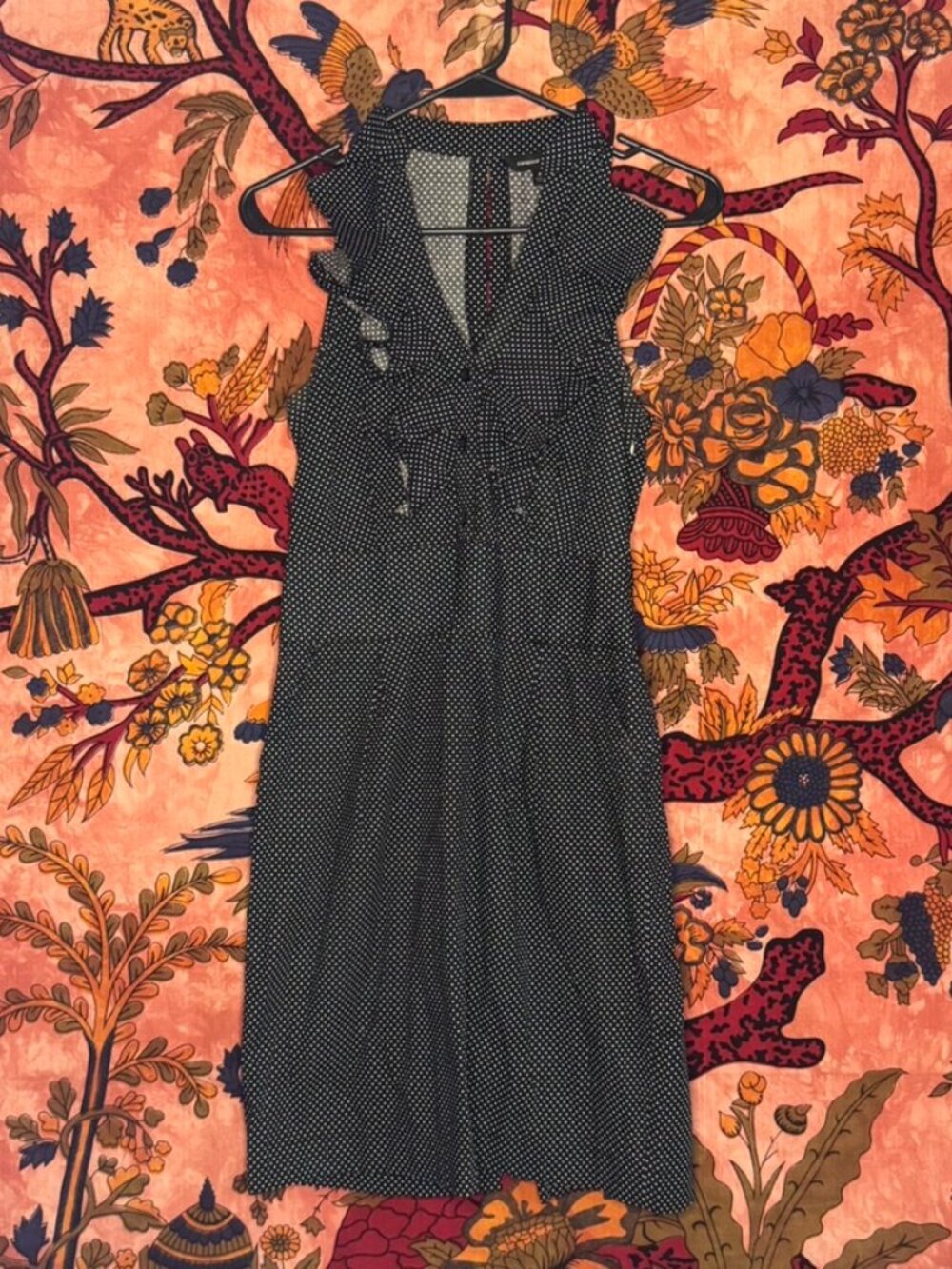 Vintage-Style Polka Dot Sleeveless Dress